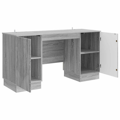 Desk with Shelf Grey Sonoma 142.5 x 50 x 75 cm Engineered Wood