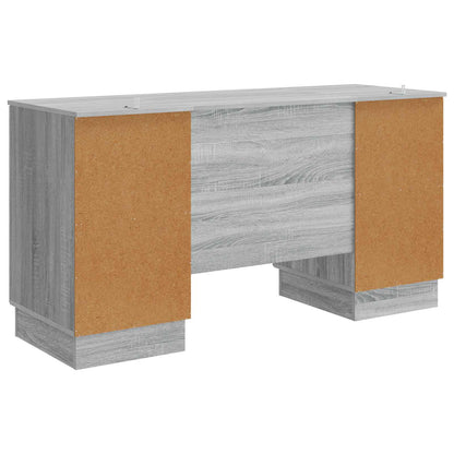 Desk with Shelf Grey Sonoma 142.5 x 50 x 75 cm Engineered Wood