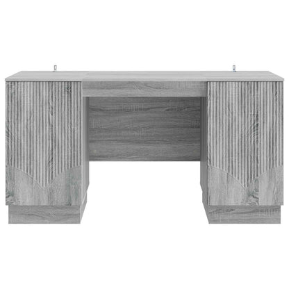 Desk with Shelf Grey Sonoma 142.5 x 50 x 75 cm Engineered Wood