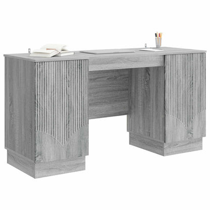 Desk with Shelf Grey Sonoma 142.5 x 50 x 75 cm Engineered Wood