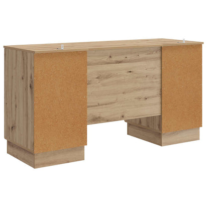 Desk with Shelf Artisan Oak 142.5 x 50 x 75 cm Engineered Wood