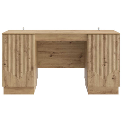 Desk with Shelf Artisan Oak 142.5 x 50 x 75 cm Engineered Wood