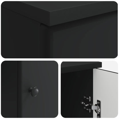 Desk with Shelf Black 142.5 x 50 x 75 cm Engineered Wood