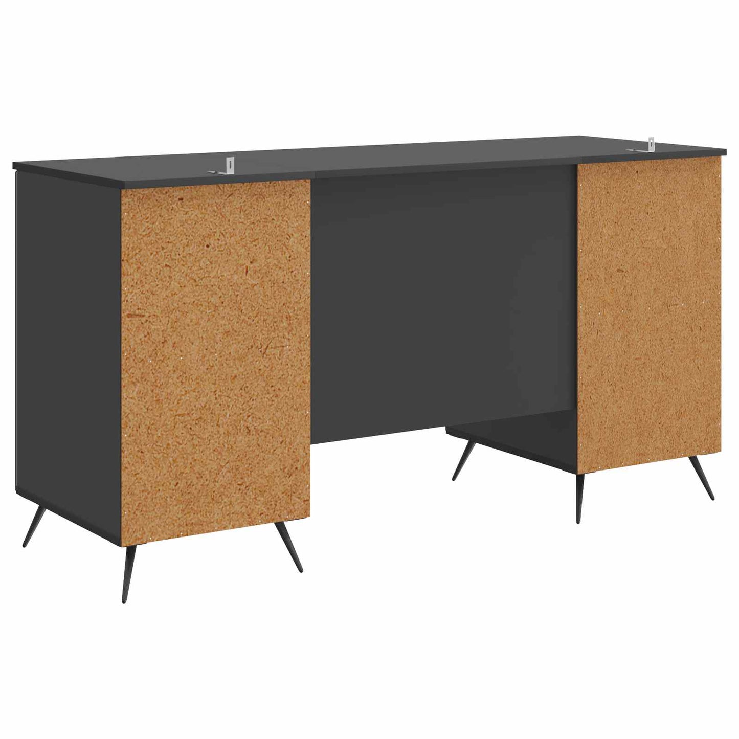 Desk with Shelf Black 142.5 x 50 x 75 cm Engineered Wood