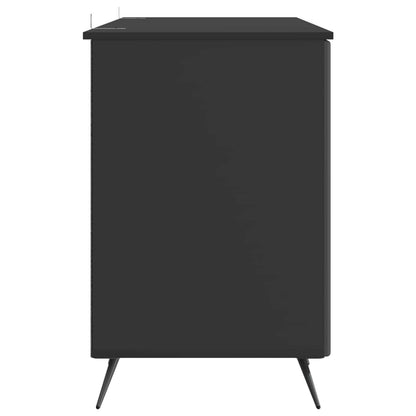 Desk with Shelf Black 142.5 x 50 x 75 cm Engineered Wood