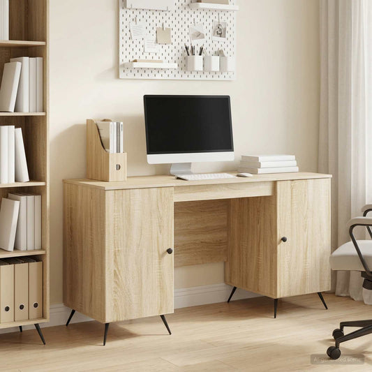 Desk Sonoma Oak 142.5 x 50 x 75 cm Engineered Wood