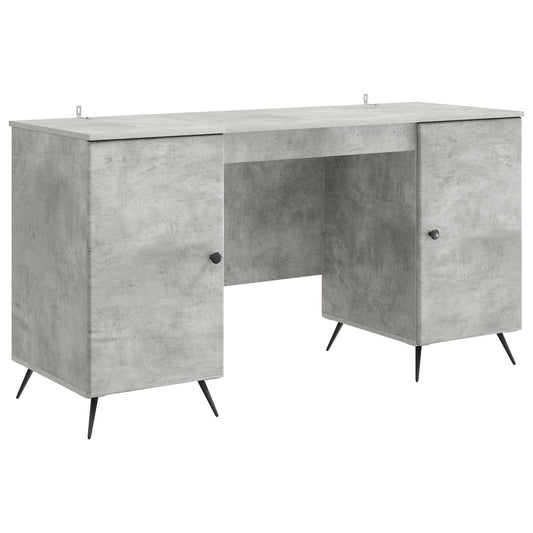 Desk Concrete Grey 142.5 x 50 x 75 cm Engineered Wood