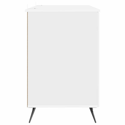 Desk High Gloss White 142.5 x 50 x 75 cm Engineered Wood