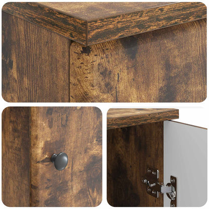 Desk Smoked Oak 142.5 x 50 x 75 cm Engineered Wood