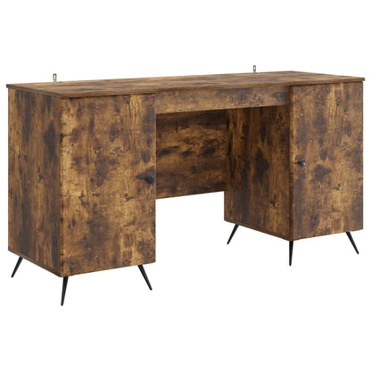 Desk Smoked Oak 142.5 x 50 x 75 cm Engineered Wood