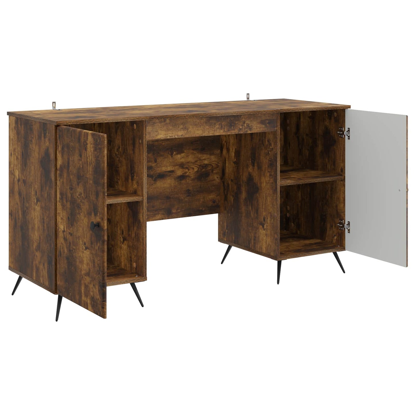 Desk Smoked Oak 142.5 x 50 x 75 cm Engineered Wood