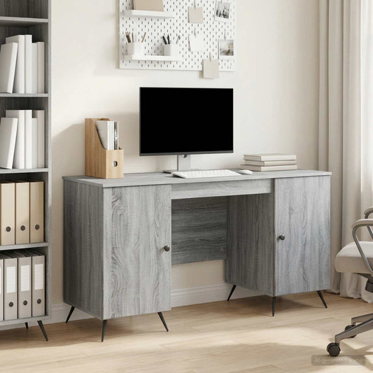 Desk Grey Sonoma 142.5 x 50 x 75 cm Engineered Wood