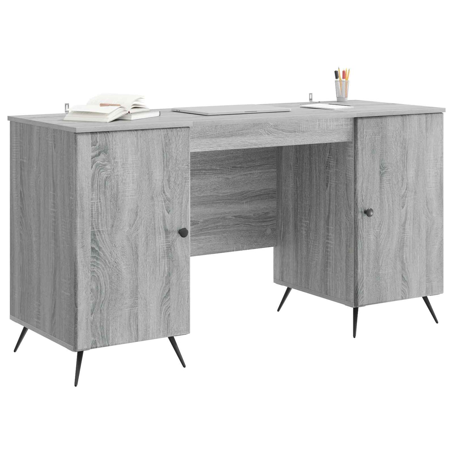 Desk Grey Sonoma 142.5 x 50 x 75 cm Engineered Wood