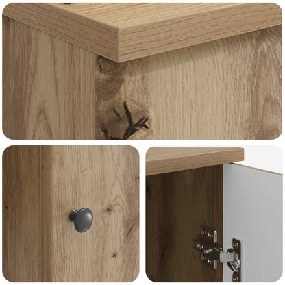 Desk with Shelf Artisan Oak 142.5 x 50 x 75 cm Engineered Wood