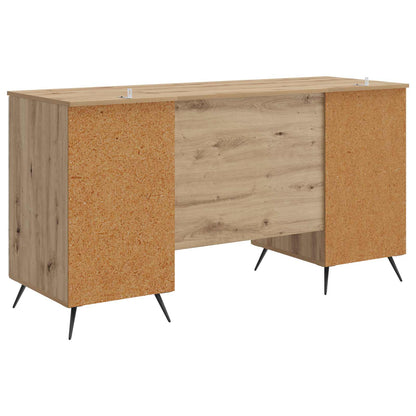 Desk with Shelf Artisan Oak 142.5 x 50 x 75 cm Engineered Wood
