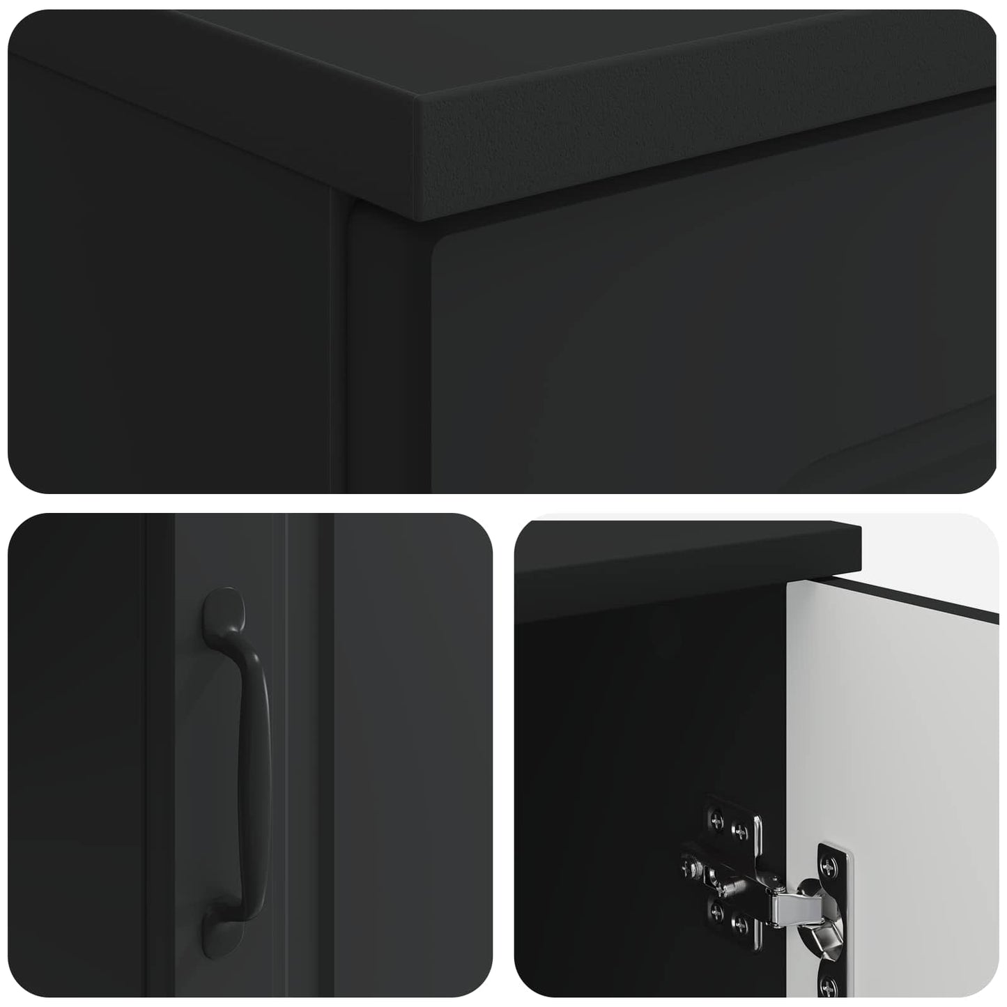Desk with Shelf Black 142.5 x 50 x 75 cm Engineered Wood