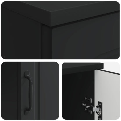 Desk with Shelf Black 142.5 x 50 x 75 cm Engineered Wood