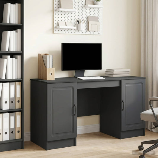 Desk Black 142.5 x 50 x 75 cm Engineered Wood