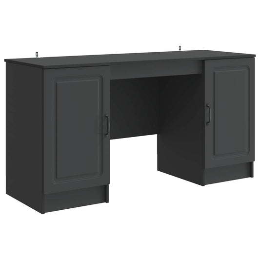 Desk Black 142.5 x 50 x 75 cm Engineered Wood
