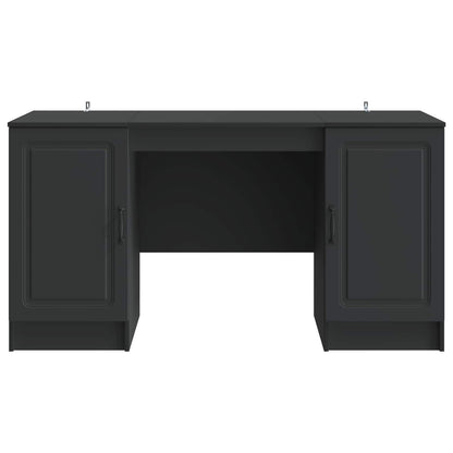 Desk with Shelf Black 142.5 x 50 x 75 cm Engineered Wood