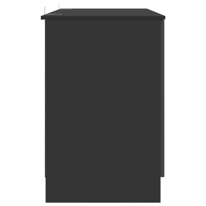 Desk with Shelf Black 142.5 x 50 x 75 cm Engineered Wood