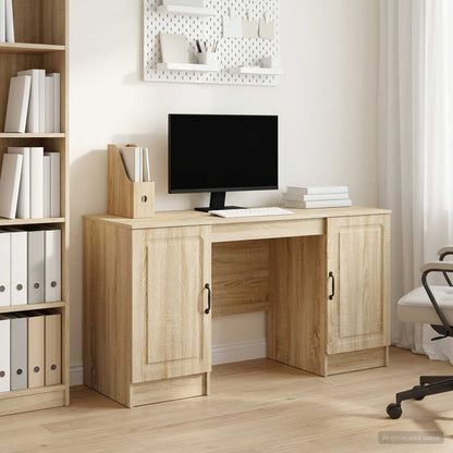 Desk with Shelf Sonoma Oak 142.5 x 50 x 75 cm Engineered Wood