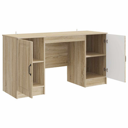 Desk with Shelf Sonoma Oak 142.5 x 50 x 75 cm Engineered Wood