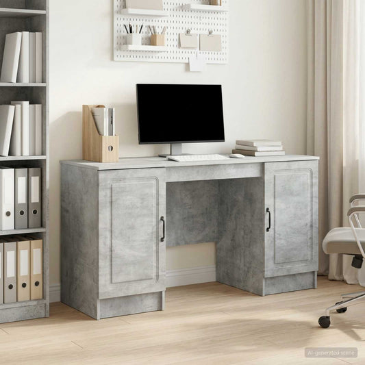 Desk Concrete Grey 142.5 x 50 x 75 cm Engineered Wood