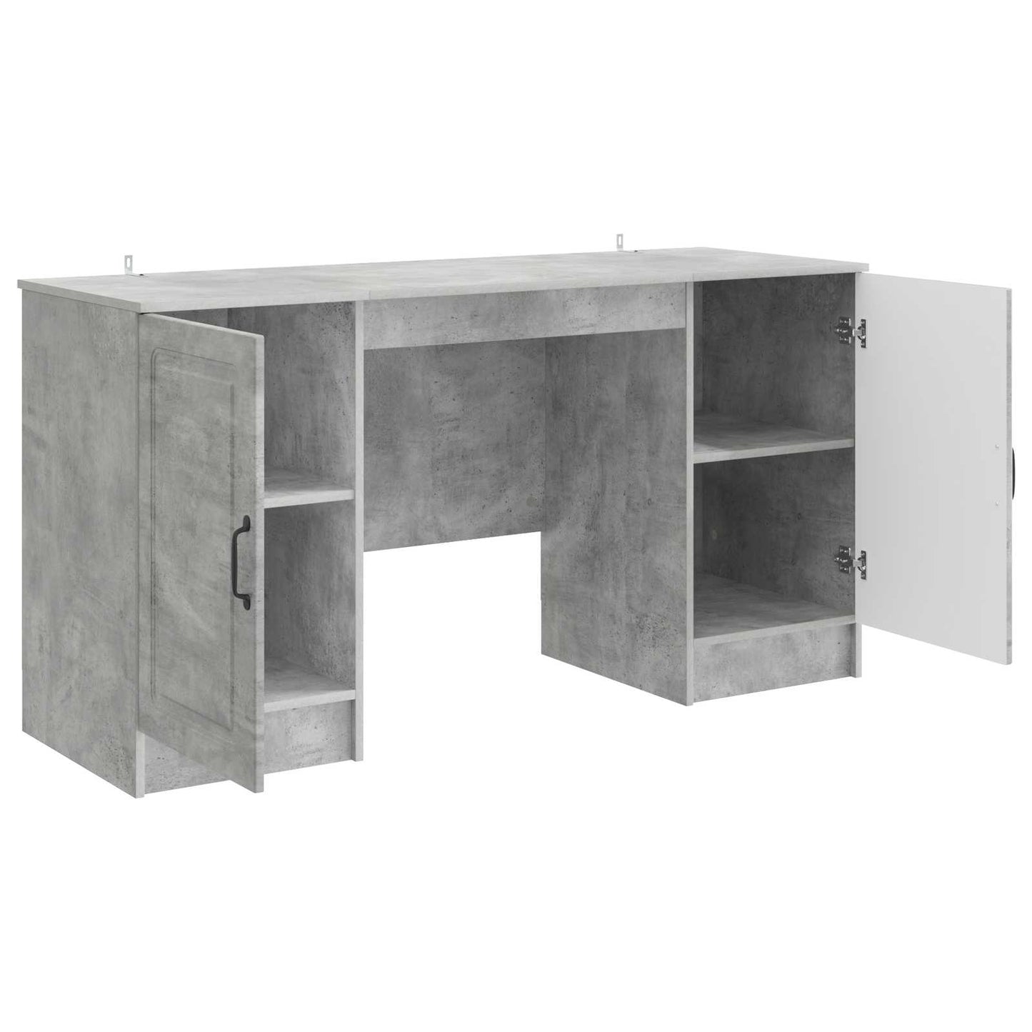 Desk with Door Concrete Grey 142.5 x 50 x 75 cm Engineered Wood