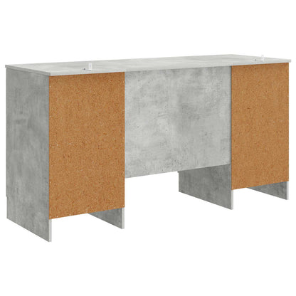 Desk with Door Concrete Grey 142.5 x 50 x 75 cm Engineered Wood