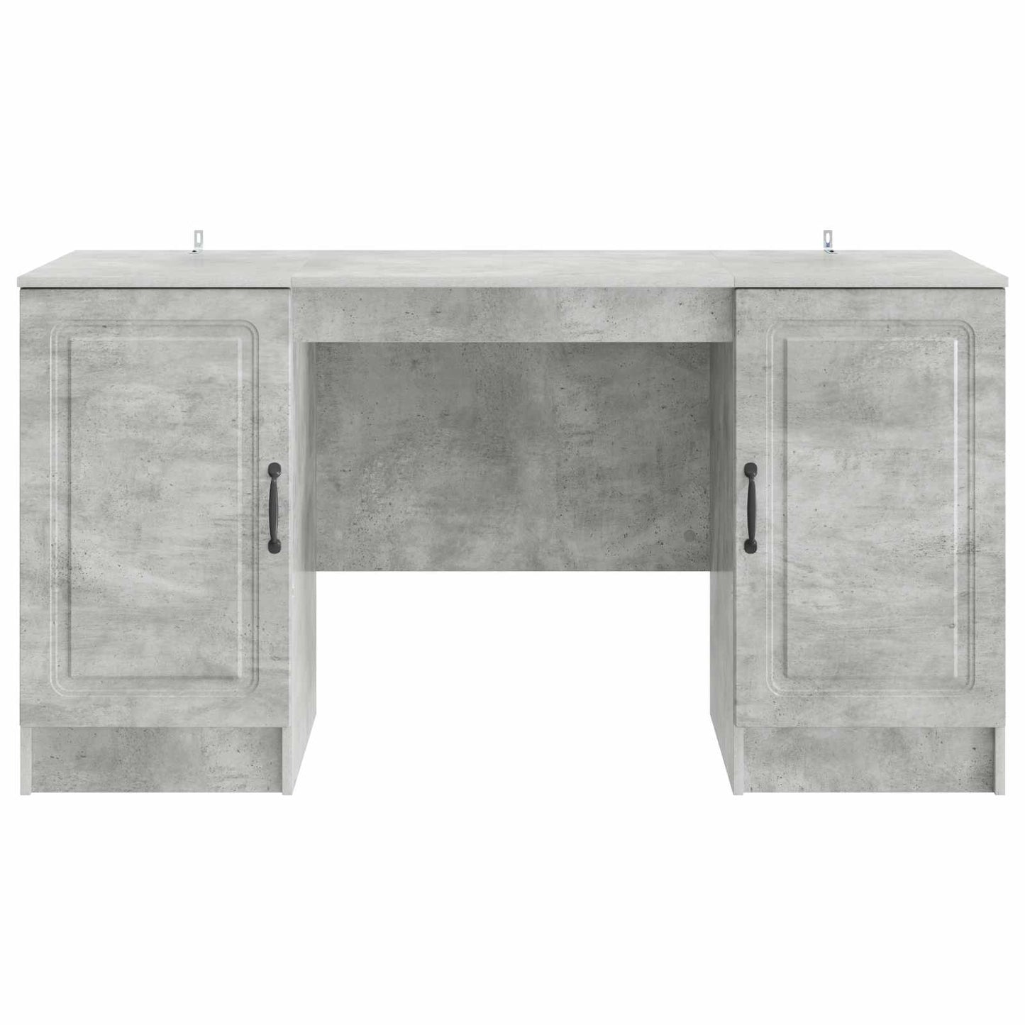 Desk with Door Concrete Grey 142.5 x 50 x 75 cm Engineered Wood