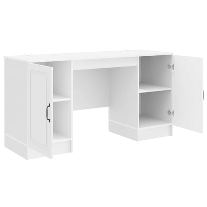 Desk High Gloss White 142.5 x 50 x 75 cm Engineered Wood