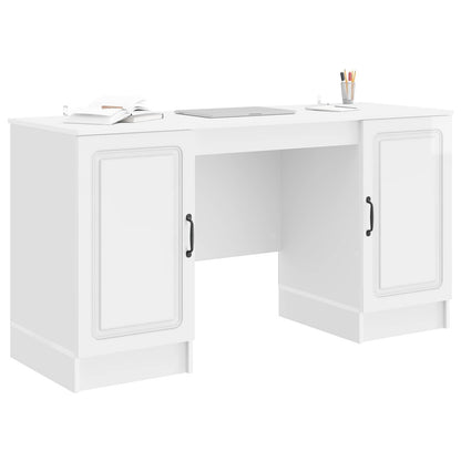 Desk High Gloss White 142.5 x 50 x 75 cm Engineered Wood