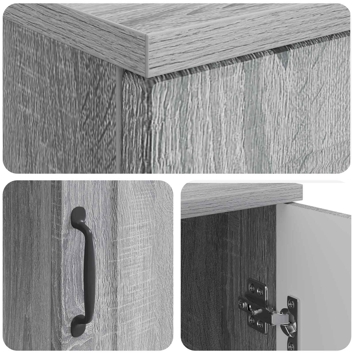 Desk with Shelf Grey Sonoma 142.5 x 50 x 75 cm Engineered Wood