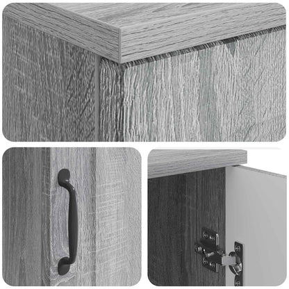 Desk with Shelf Grey Sonoma 142.5 x 50 x 75 cm Engineered Wood