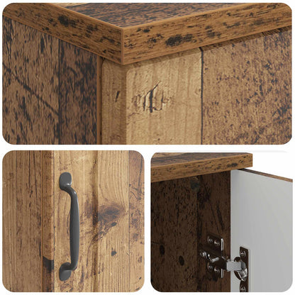 Desk with Shelf Old Wood 142.5 x 50 x 75 cm Engineered Wood
