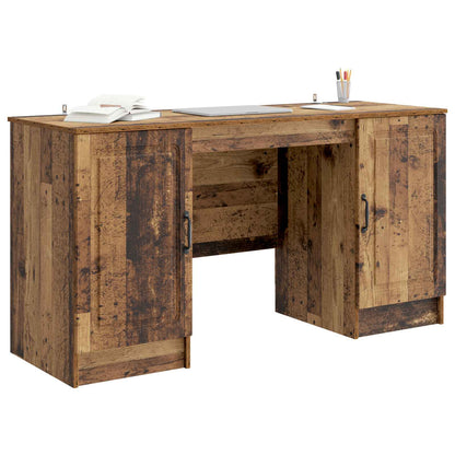 Desk with Shelf Old Wood 142.5 x 50 x 75 cm Engineered Wood