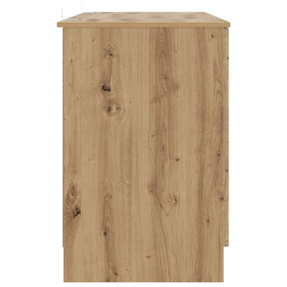 Desk with Shelf Artisan Oak 142.5 x 50 x 75 cm Engineered Wood