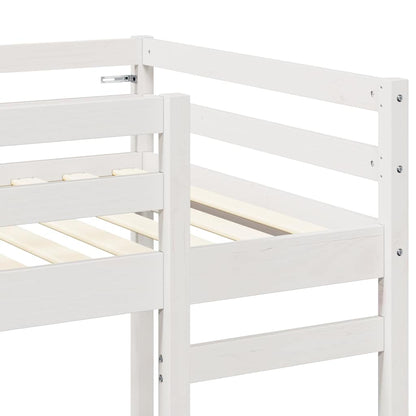 Loft Bed Frame White 90 x 200 cm Solid Pine Wood