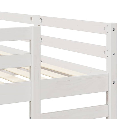 Triple Bunk Bed Frame White 200 x 200 cm Solid Pine Wood
