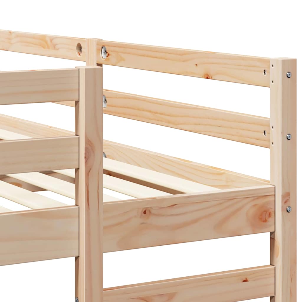 Triple Bunk Bed Frame Brown 160 x 200 cm Solid Pine Wood
