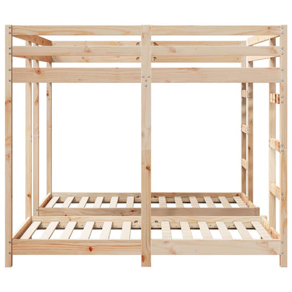 Triple Bunk Bed Frame Brown 160 x 200 cm Solid Pine Wood