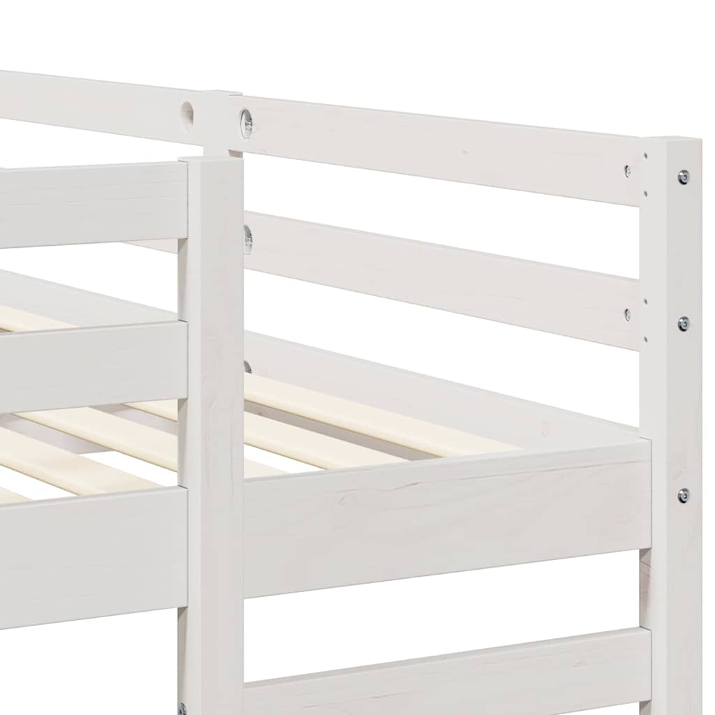 Triple Bunk Bed Frame White 160 x 200 cm Solid Pine Wood
