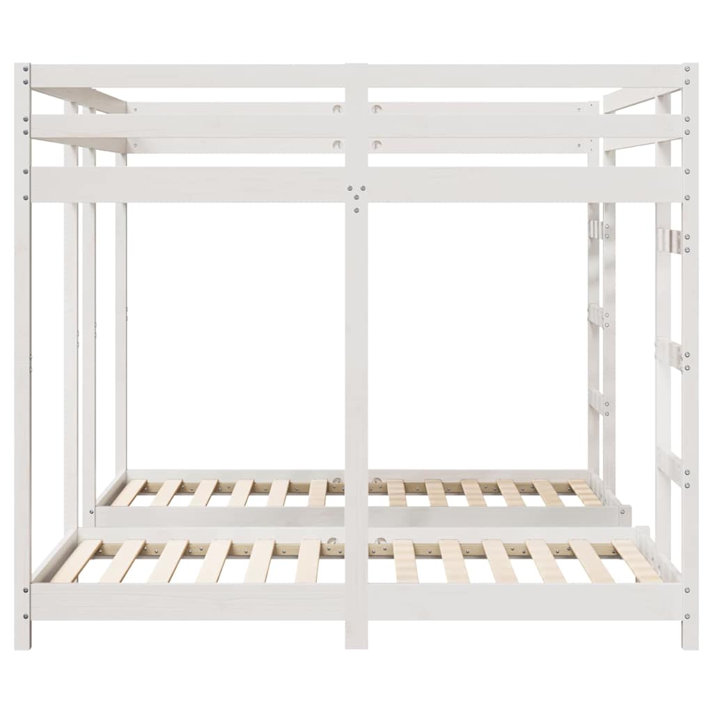 Triple Bunk Bed Frame White 160 x 200 cm Solid Pine Wood