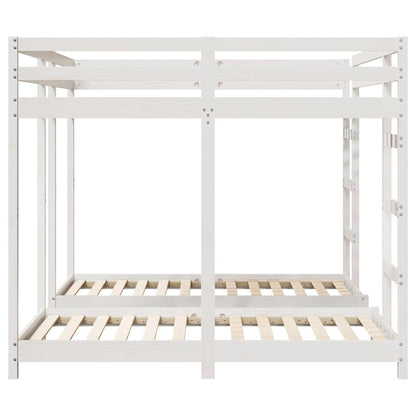 Triple Bunk Bed Frame White 160 x 200 cm Solid Pine Wood
