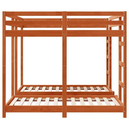 Triple Bunk Bed Frame Wax brown 160 x 200 cm Solid Pine Wood
