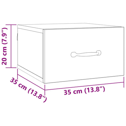 Bedside Cabinet Old Wood 35 x 35 x 20 cm Engineered Wood