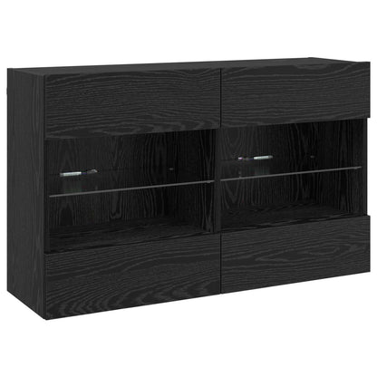 TV Wall Cabinet Black Oak 98.5 x 30 x 60.5 cm Engineered Wood