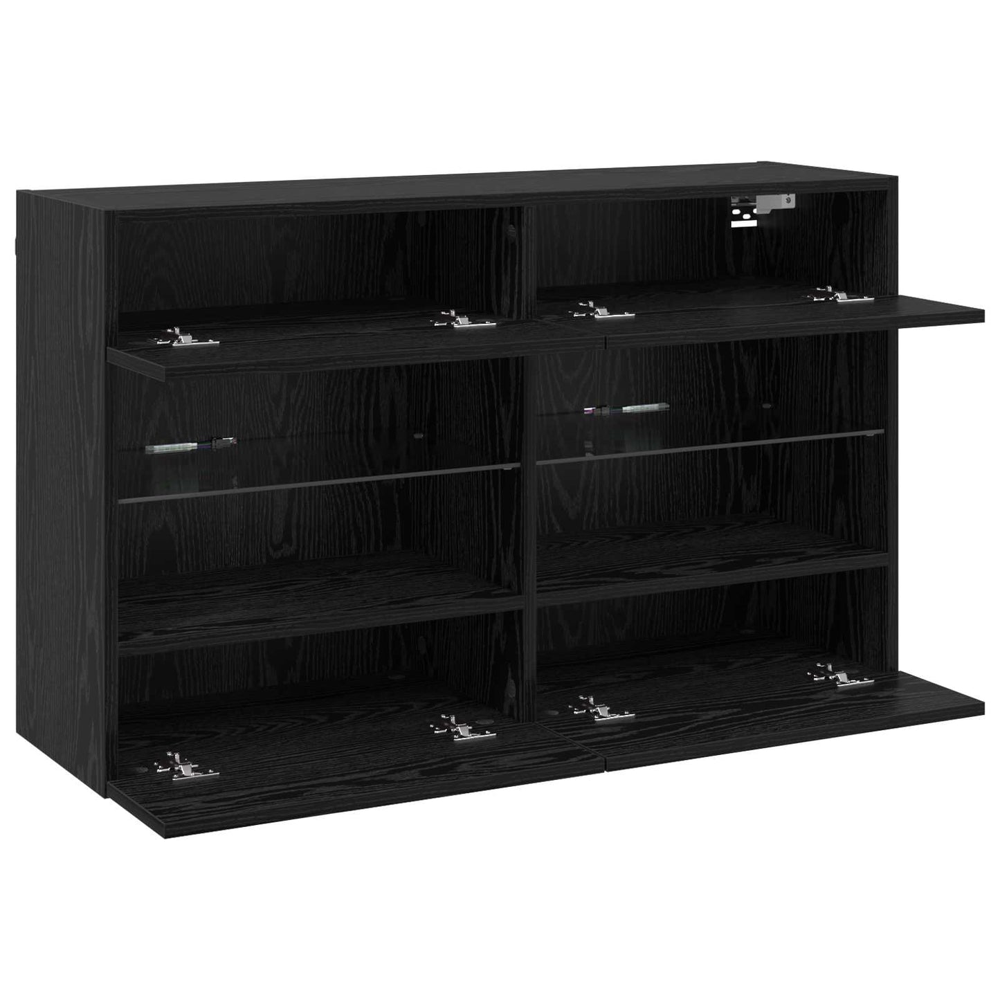 TV Wall Cabinet Black Oak 98.5 x 30 x 60.5 cm Engineered Wood