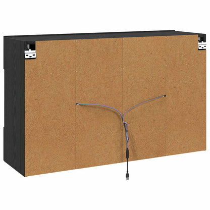 TV Wall Cabinet Black Oak 98.5 x 30 x 60.5 cm Engineered Wood